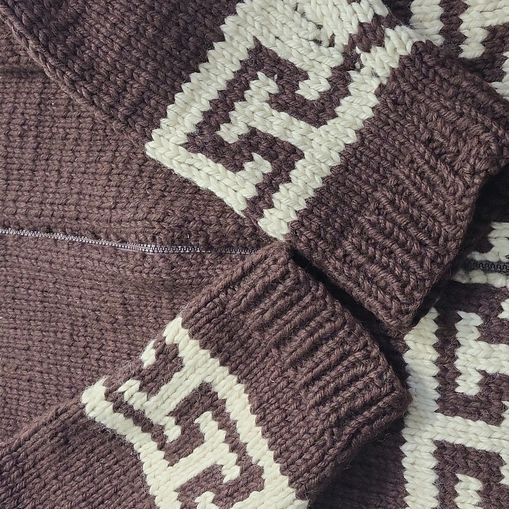 Vintage Native Cowichan Wool Cardigan Sweater - Picture 5 of 5